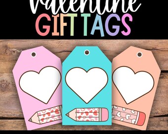Valentinstag Geschenkanhänger zum Ausdrucken, Goodie Bag Anhänger (PDF)