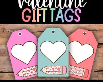Valentine's Day Gift Tags, Printable Goodie Bag Tag (PDF)