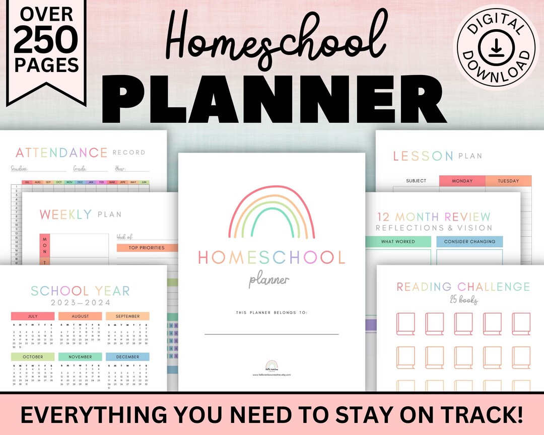 Homeschool Planner Printable, Homeschool Planner 2023 2024 2025, Homeschool Planner Pages