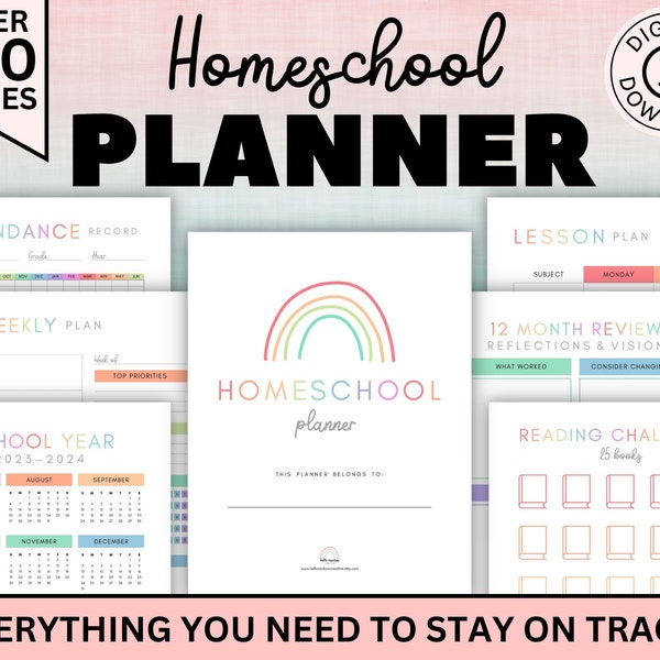 Homeschool Planner Printable, Homeschool Planner 2023 2024 2025, Homeschool Planner Pages, Homeschool Planning, Teacher Planner, Home School