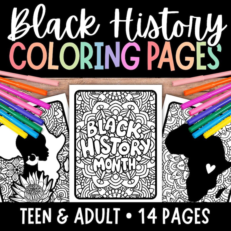 Black History Month Coloring Pages for Teens and Adults - Etsy