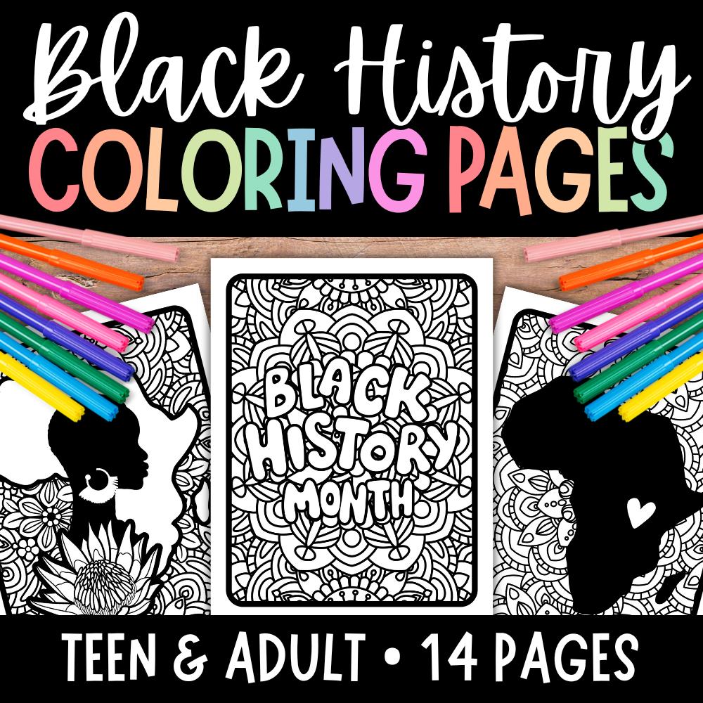 Black History Month Coloring Pages for Teens and Adults - Etsy