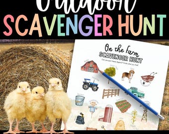 FARM Scavenger Hunt for Kids, Outdoor Games