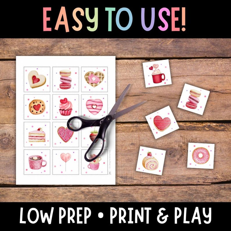Valentines Memory Match, Valentine Card Game, Pattern Recognition (PDF ...
