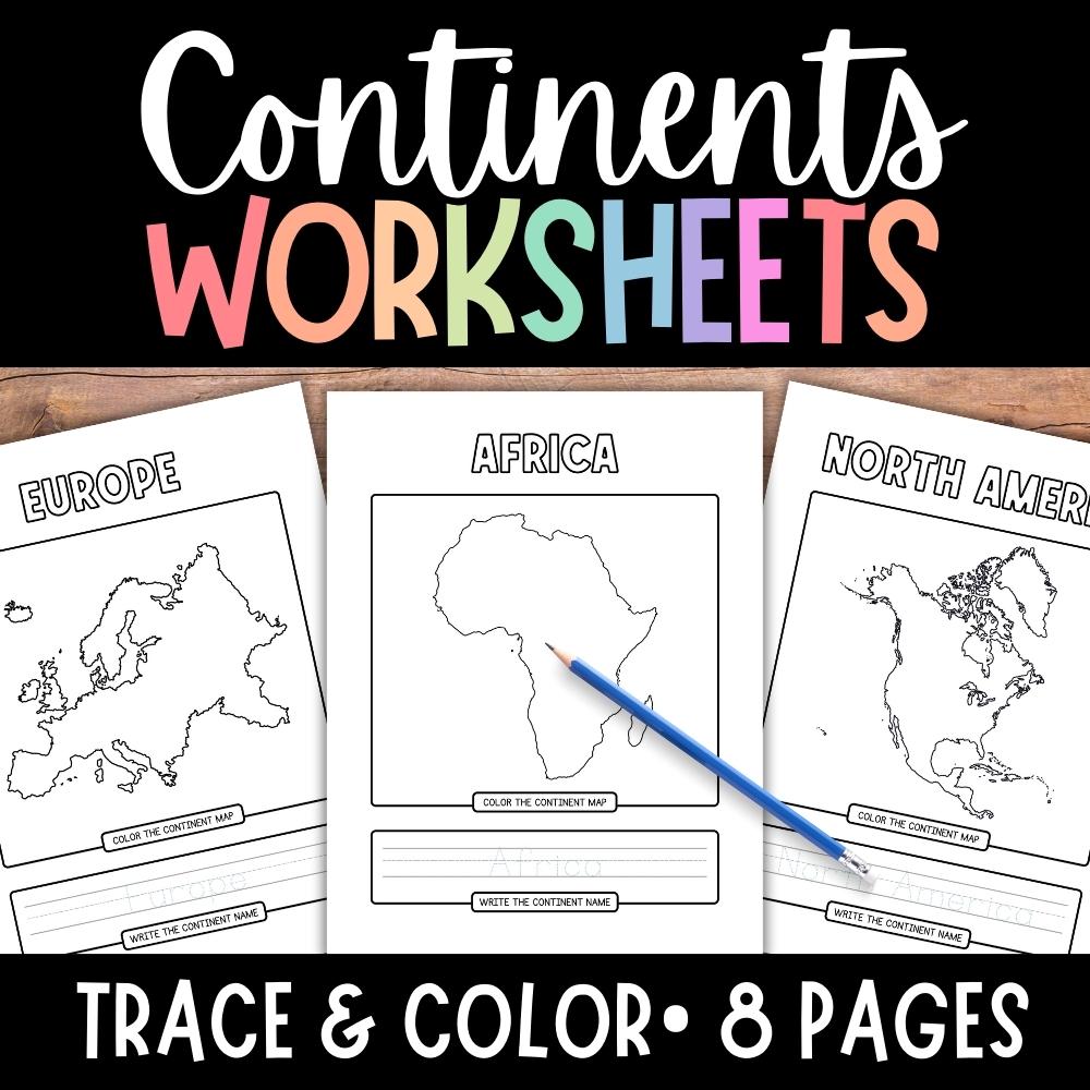 Continents Worksheets, Continents Coloring Pages, Continent Name ...