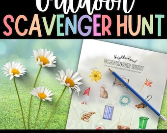 NEIGHBORHOOD Scavenger Hunt for Kids: Nature Walk Activity (PDF)