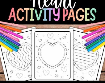 Hearts Coloring Pages, Heart Tracing, Valentine’s Day Activity