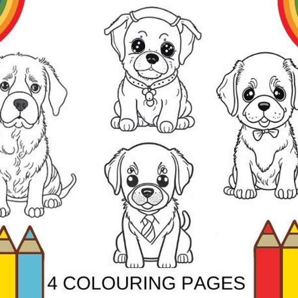 Coloring Cute Dogs - Etsy