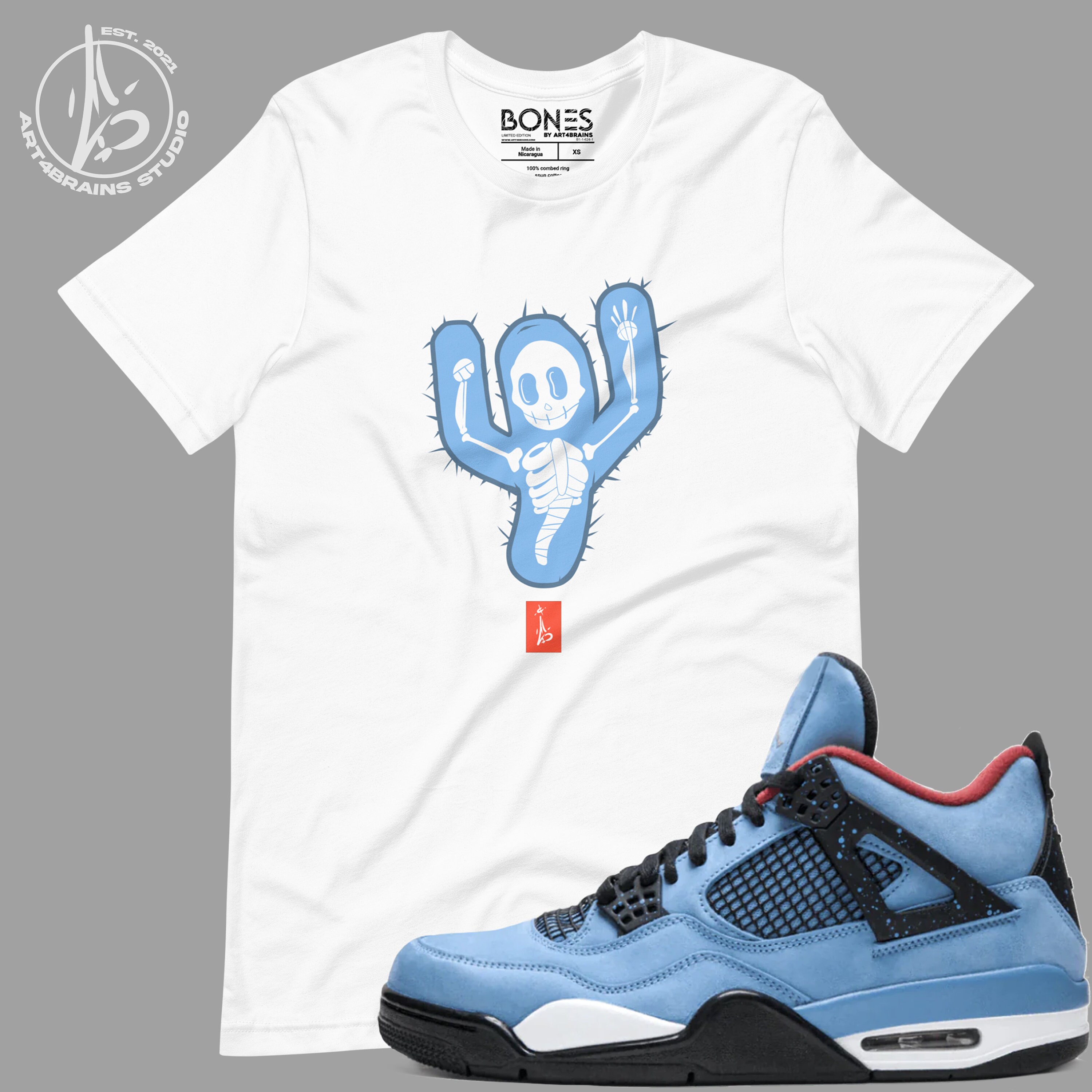 university blue jordan 4 t shirt