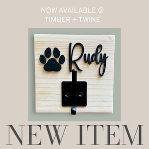 Personalized dog leash holder - custom dog leash holder - wood leash holder - leash hanger - dog name leash holder - laser cut holder