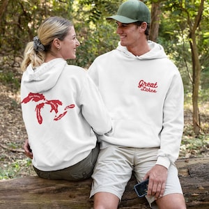 Große Seen Hoodie, Geschenk für See Liebhaber, See Sweatshirt, See Karte Bekleidung, Sommer Hoodie, See Haus Geschenk, Reise Hoodie