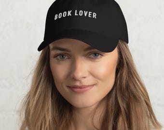 Geborduurde hoed Book Lover: katoenen boekenwurmcadeau