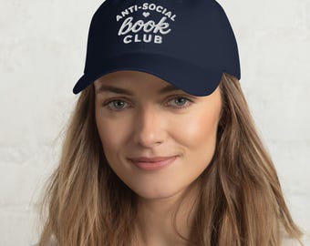 Bonnet brodé club de lecture antisocial : cadeau pour rat de bibliothèque