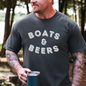 Boats & Beers T-Shirt, Gift For Boat Enthusiast, Summer Shirt for Men, Gift for Boating Lover, Boating Shirt, Gift for Boater, Boat Day Tee