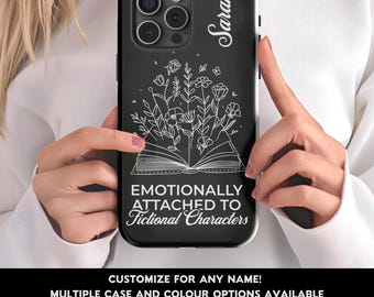 Custodia per telefono a forma di libro personalizzata, custodia per iPhone a forma di libro personalizzata, custodia per telefono a forma di libro, regalo per amanti dei libri, custodia monogramma per iPhone 15, regali per club di lettura