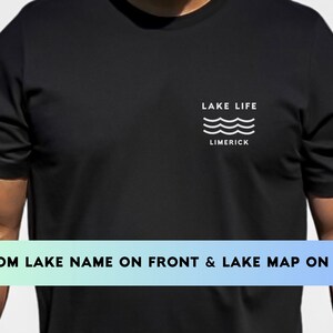 See Leben Benutzerdefinierte See Karte T-Shirt, See Leben Shirt, Urlaubs Shirt, Sommer Shirt, See Shirt Unisex, See Benutzerdefinierte Cottage Core Bekleidung