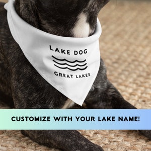 Bandana personalizada para perros Lake Life, accesorio para mascotas, collar de bufanda para perros personalizado, collar para perros Cottage, collar ajustable para perros, bufanda para perros Cottage Life