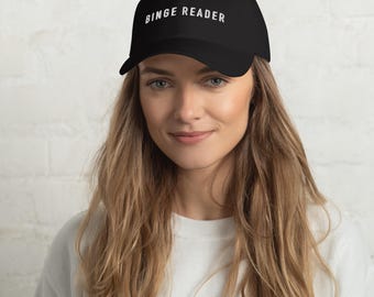 Binge Reader Embroidered Hat: Book Lover Baseball Cap