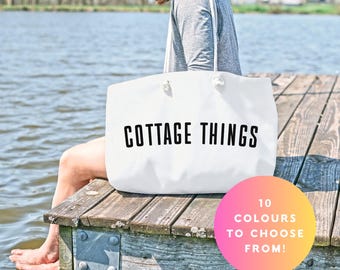 Cottage Things Weekender Bag: Oversized Lake House Tote