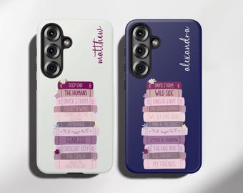 Funda de teléfono personalizada con diseño de libros: regalo floral personalizado con temática de libros