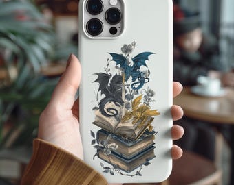 Fantasy Dragon Book Phone Case: Romantasy Reader Gift