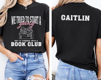 Gepersonaliseerde boekenclub-T-shirt: grappig boekenwurmcadeau