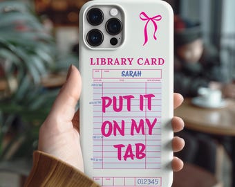 Personalized Library Card Phone Case: Book Lover Gift for iPhone, Samsung, Pixel