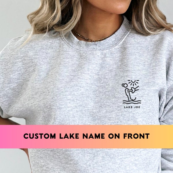 Custom Water Skiing Sweatshirt, Water Ski Crewneck, Water Skier Gift, Summer Sweater, Water Ski Sweatshirt, Water Ski Gift, Water Sports