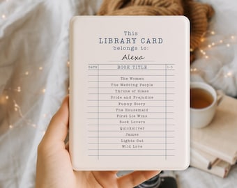 Custom Library Card Kindle® Case, Personalized Book Title eReader Case, Romance Reader Gift, Booklovers Gift for Bookworm