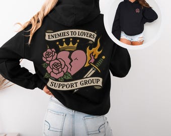 Enemies to Lovers Sweatshirt: Bookish Romance Trope Hoodie
