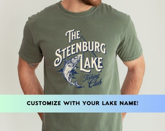 Custom Fishing Shirt, Custom Lake Name Fishing Club T-Shirt, Personalized Fishing Shirt, Gift for Fisher, Fishing Gift, Fisherman Gifts