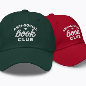 Anti-Social Book Club Embroidered Hat: Bookworm Gift