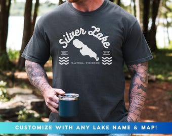 Custom Lake Map T-Shirt: Personalized Lakehouse Apparel
