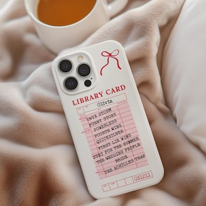 Custodia per telefono personalizzata con tema bibliotecario, libreria personalizzata per iPhone 16 Pro Samsung S25, regalo per amanti dei libri, regali per club di lettura