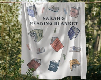 Custom Reading Minky Blanket: Personalized Book Lover Gift