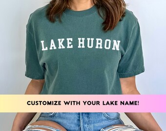 Custom Lake Name T-Shirt: Outdoors Comfort Colors Tee