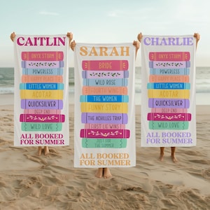 Personalized Book Stack Beach Towel: Custom Reader Gift