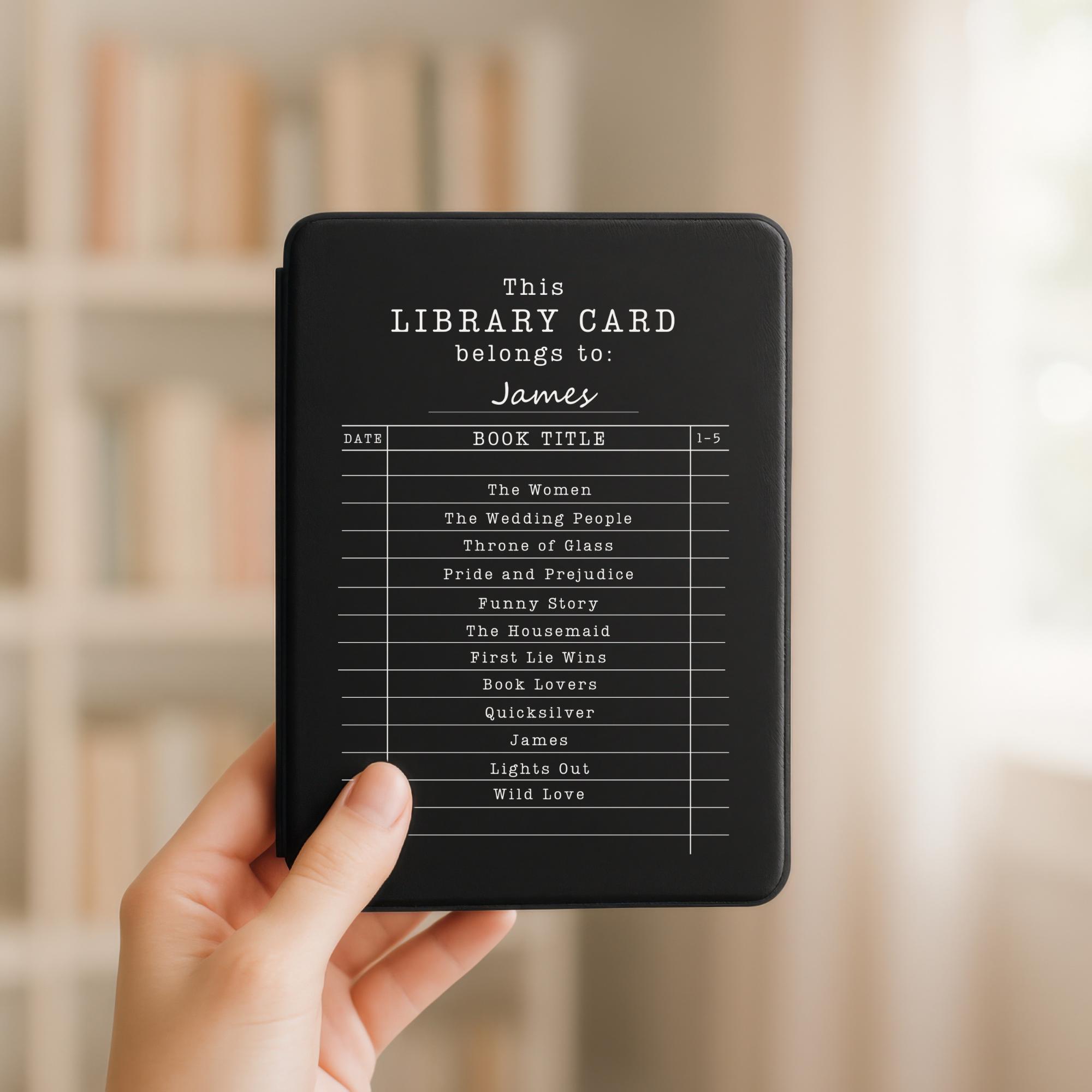 Custom Library Card Kindle® Case, Personalized Book Title Ereader Case ...