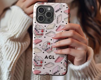 Romantasy Phone Case: Custom Initials, Dark Romance Book Lover