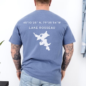 Benutzerdefinierte See T-Shirt, personalisierte See Shirt, Koordinaten und Karte, See Leben T-Shirt, Haus Geschenke, Geschenk für See Liebhaber,