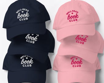 Cappello ricamato del club del libro "Well-Read": regalo per gli amanti dei libri