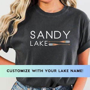 Custom Lake T-Shirt with Canoe Paddles: Personalized Lake Life Tee