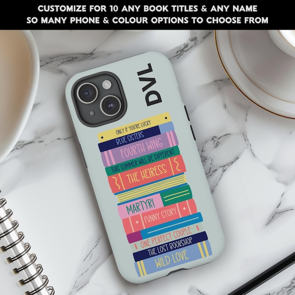 Custom Book Stack Phone Case: Personalized Book Lover Gift