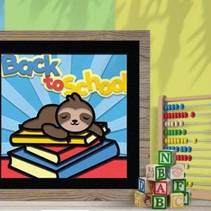 Kids Shadow Box Animals @ School | Back to School Art | 3D Paper Craft Unique Gifts | Babies, Toddlers and Kids | Nursery Decor | Home Decor
