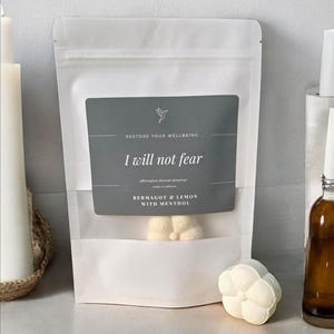 Handmade Shower Steamer with Affirmation | Self Care Gift for Her, Bible Verse Inspired Spa Favor | I Will Not Fear Shower Steamer