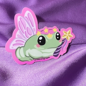 fairy frog ~ original vinyl sticker illustration / cute stickers / fairycore stickers / cottage core stickers / frog stickers / funny