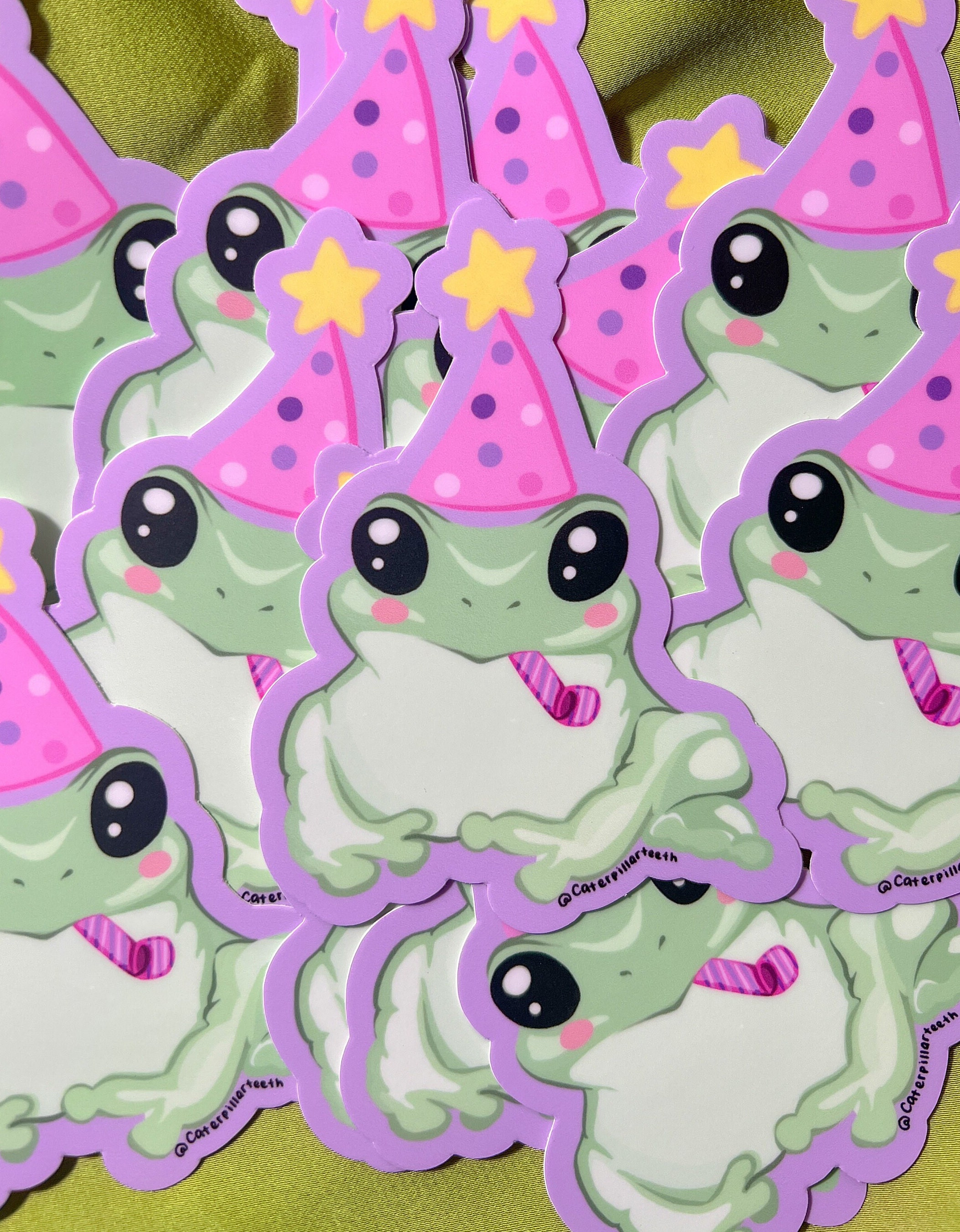 Party Frog Original Vinyl Sticker Illustration / Cute Stickers / Fairy ...