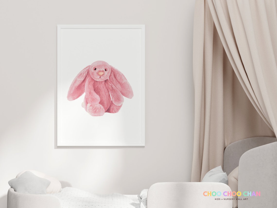 Jellycat Rabbit Decor Jellycat Bunny Nursery Wall Art Bunny Traditional Nursery Print Rabbit ...