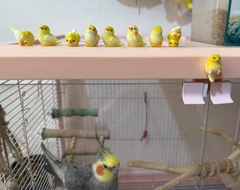 かわいいミニ樹脂製オウムの置物、ランダムスタイル、デスク装飾、車の装飾、ストレス解消、鳥好きへのギフト