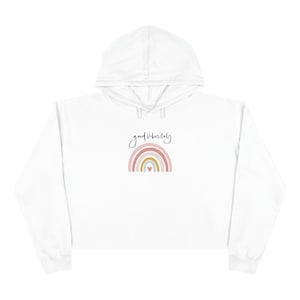 Good Vibes Only Rainbow Crop Hoodie, Best Summer Sweatshirt, Beach Sweatshirt, Positive Vibes, Women&#39;s Feel Good, Graduation Gift Girl